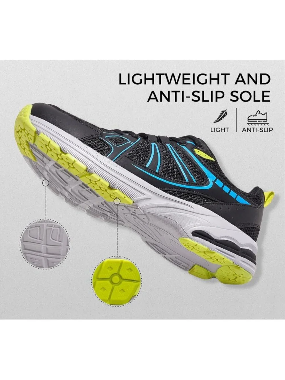 Men's Black Mesh Breathable Fashion Sneakers Non Slip Comfortable Running Shoes